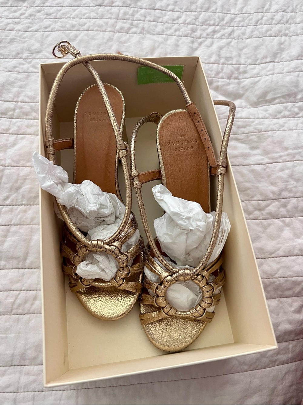 Sezane Gloria Sandals Smooth Gold